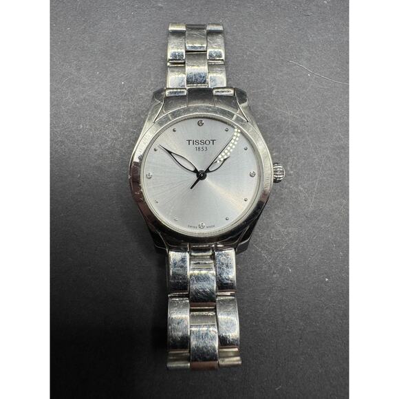 Tissot T-Wave Sliver Dial Ladies 30mm Watch T112.210.11.036.00 Diamond Dial